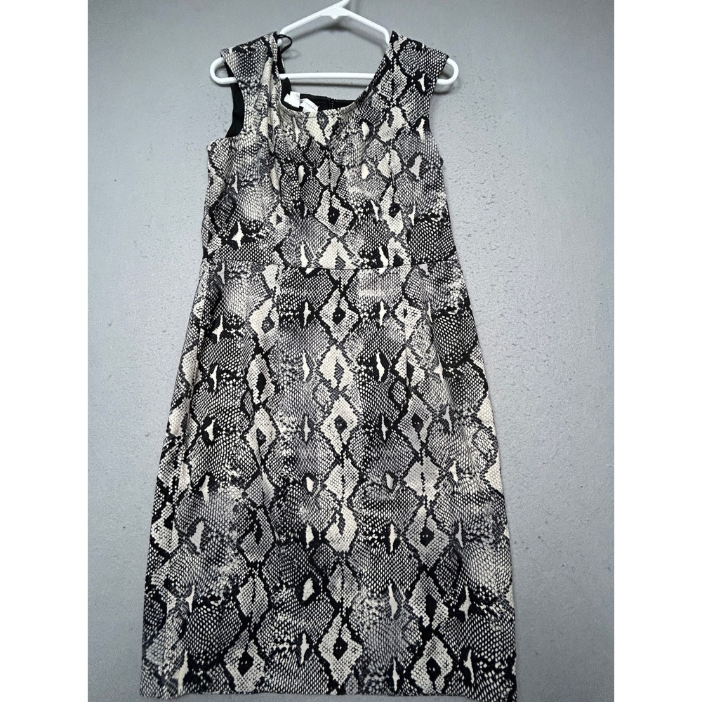 London Style Sheath Dress Polyester Spandex Snakeskin Print Size 12 Womens